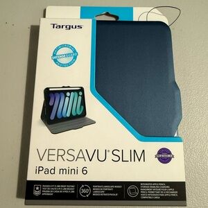 Targus VersaVu Slim 360° Rotation Antimicrobial Case for iPad Mini 7 & 6, Blue